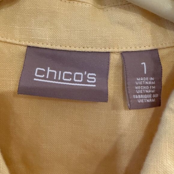 Chico’s yellow linen top - Picture 5 of 9
